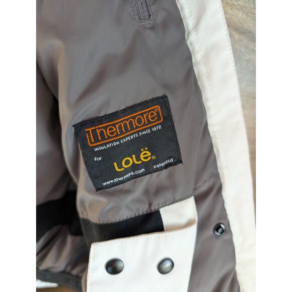 Lole Jacket Women Small White Gray Quilted Thermore Insulated Hooded Full Zipper - Picture 4 of 4